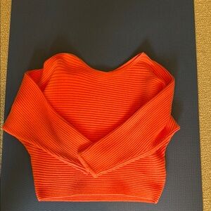Anthropologie Orange Crew Neck Sweater